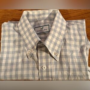 Properly Tied Harbor Shirt Classic Fit S/S Rain Blue, Size L, EUC